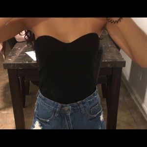 Black padded tube shirt